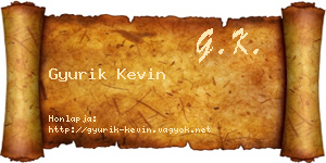 Gyurik Kevin névjegykártya